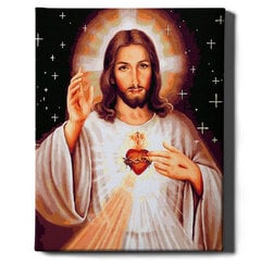 Glezna pēc cipariem, ierāmēta "Jēzus Sirds" Oh Art! 40x50 cm cena un informācija | Gleznas pēc numuriem | 220.lv