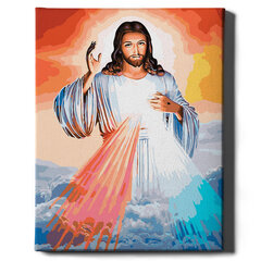 Glezna pēc cipariem, ierāmēta "Jēzus debesīs" Oh Art! 40x50 cm cena un informācija | Gleznas pēc numuriem | 220.lv