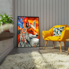Glezna pēc cipariem, ierāmēta "Lapsu šamanis" Oh Art! 40x50 cm cena un informācija | Gleznas pēc numuriem | 220.lv