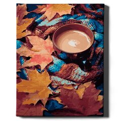 Картина по номерам На Раме "Кофе и кленовые листья" Oh Art! 40x50 см цена и информация | Живопись по номерам | 220.lv