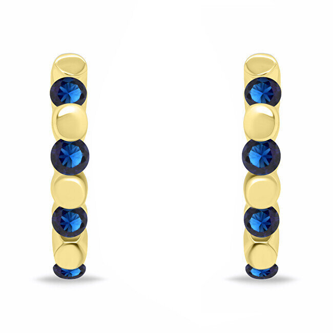 Brilio Silver Stilīgi apzeltīti gredzeni ar tumši ziliem cirkoniem EA676YB sBS2532 цена и информация | Auskari | 220.lv
