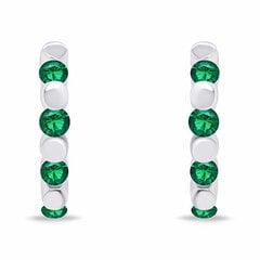 Brilio Silver Стильные серебряные кольца с зелеными цирконами EA676WG sBS2529 цена и информация | Серьги | 220.lv
