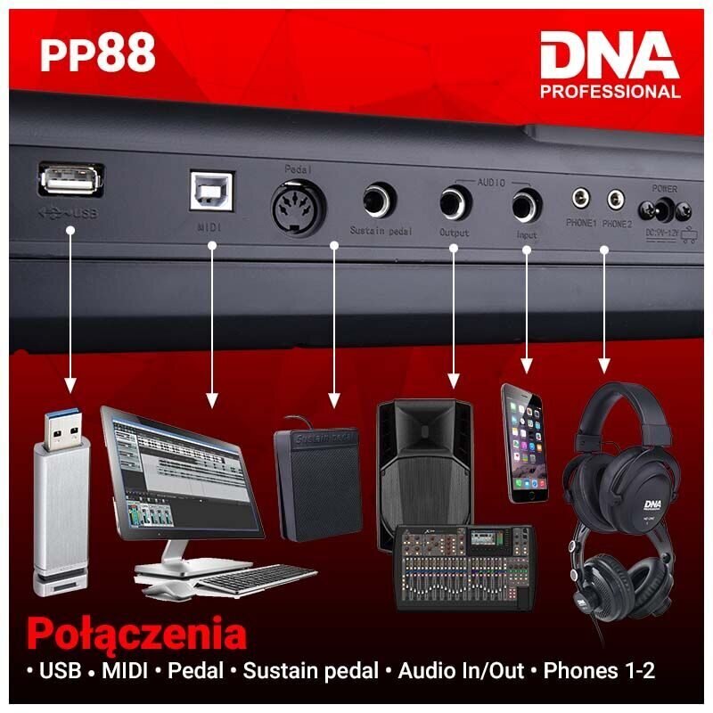 Digitālās klavieres DNA PP88 цена и информация | Taustiņinstrumenti | 220.lv