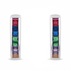 Brilio Silver Stilīgi sudraba gredzeni ar krāsainiem cirkoniem EA664WRBW sBS2512 cena un informācija | Auskari | 220.lv