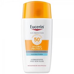 EUCERIN SUN Hydro Protect īpaši viegls sauļošanās sejas fluīds SPF-50+ 50ml cena un informācija | Sauļošanās krēmi | 220.lv