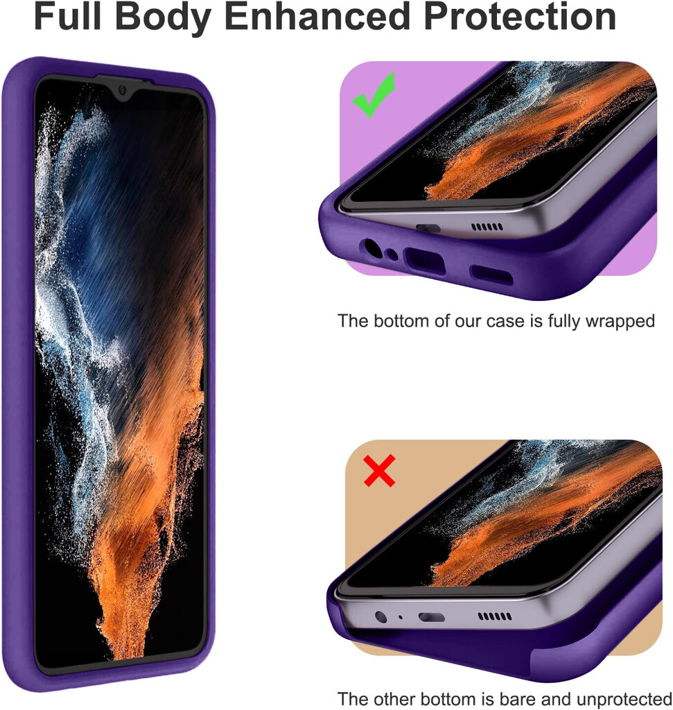 Soundberry silikona vāciņš Samsung Galaxy A14 4G, violets - Northwest Purple cena un informācija | Telefonu vāciņi, maciņi | 220.lv
