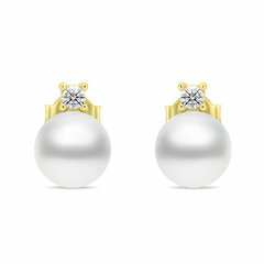 Brilio Silver Eleganti apzeltīti auskari ar īstām pērlēm EA597Y sBS2402 cena un informācija | Auskari | 220.lv