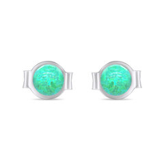 Brilio Silver Зеленые серебряные серьги-гвоздики с синтетическими опалами EA625WG sBS2376 цена и информация | Серьги | 220.lv