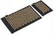 Akupresūras un masāžas paklājiņš ar spilvenu Queenfit, 97x39x2,5 cm, melns cena un informācija | Vingrošanas paklāji | 220.lv