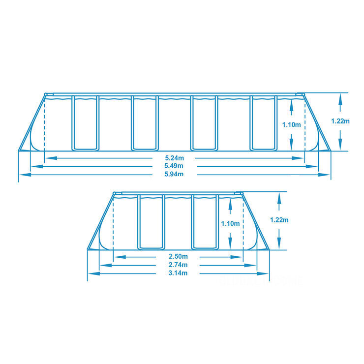 Āra peldbaseins ar statīvu, 17in1, 549 x 274 x 122 cm cena un informācija | Baseini | 220.lv