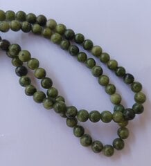 Jadeīta pērlītes, 10 mm diametrs, 1 pavediens 38 cm (apmēram 38 gab.), zaļā krāsā, 1 iepak. cena un informācija | Rotu veidošana, pērļošana | 220.lv