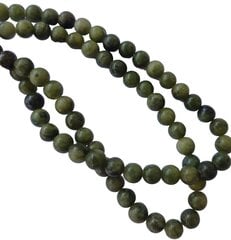 Jadeīta pērlītes, 8 mm diametrs, 1 pavediens 38 cm (apmēram 46 gab.), zaļā krāsā, 1 iepak. cena un informācija | Rotu veidošana, pērļošana | 220.lv