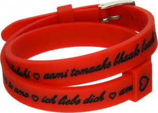 Sieviešu Aproce il mezzometro I LOVE YOU SILVER - SILICONE BRACELET cena un informācija | Rokassprādzes | 220.lv