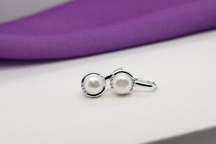 Brilio Silver Eleganti sudraba auskari ar pērlēm un cirkoniem EA384W sBS1900 cena un informācija | Auskari | 220.lv