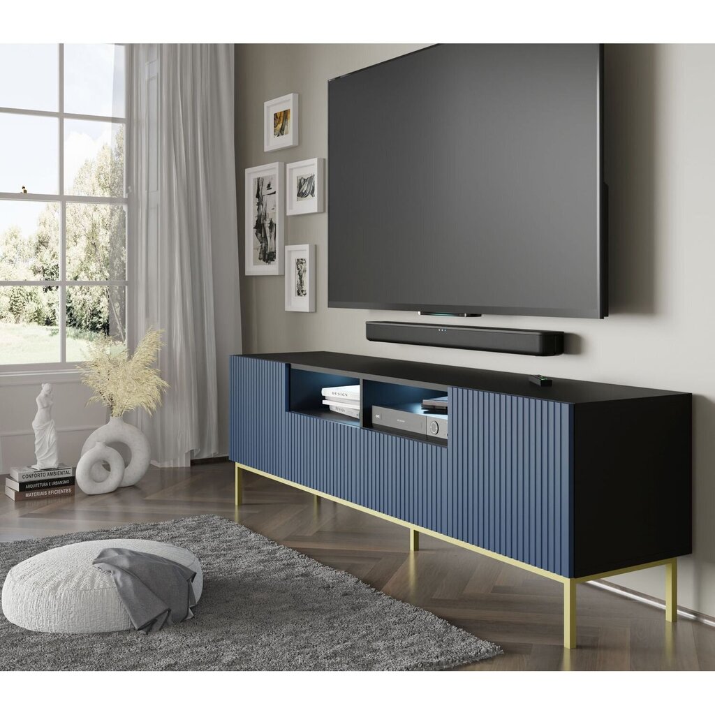 TV skapītis Akl Furniture Ravenna, zils cena un informācija | TV galdiņi | 220.lv