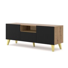 Тумба под телевизор Akl Furniture Ravenna, черная/коричневая цена и информация | Тумбы под телевизор | 220.lv