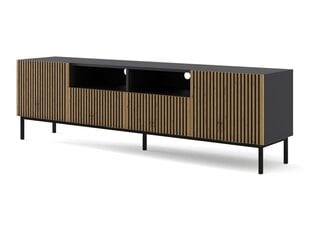 TV skapītis Akl Furniture Ravenna, melns/brūns цена и информация | Тумбы под телевизор | 220.lv