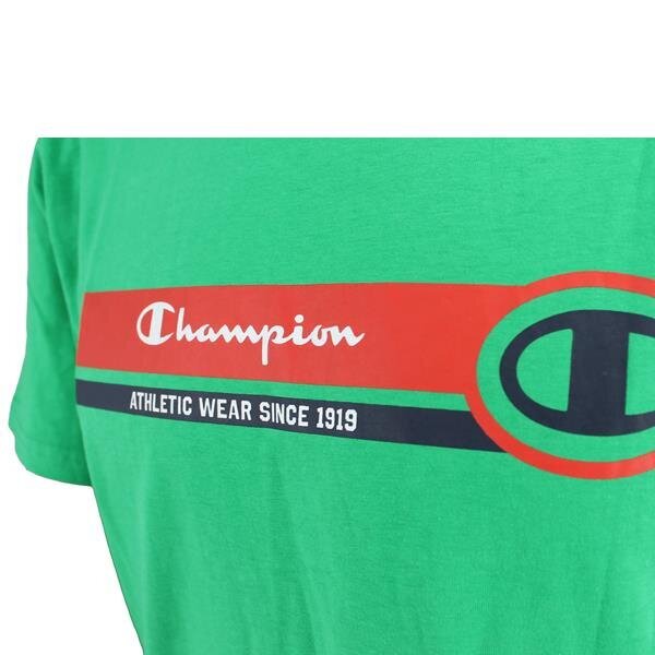 Crewneck t-shirt champion legacy vīriešiem green 218561gs004 218561GS004 cena un informācija | Vīriešu T-krekli | 220.lv