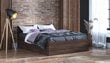 Gulta ar matraci un gultas veļas konteineru, 140x200 cm, brūna cena un informācija | Gultas | 220.lv