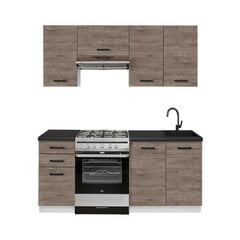 Комплект кухонных шкафов Rita, темно-коричневый цвет цена и информация | Кухонные гарнитуры | 220.lv