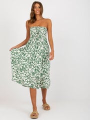 Sieviešu balti zaļa kleita ar apdruku cena un informācija | Kleitas | 220.lv