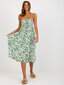 Sieviešu balti zaļa kleita ar apdruku цена и информация | Kleitas | 220.lv