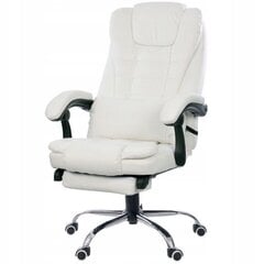 Biroja krēsls Giosedio FBK02, balts, ar kāju balstu cena un informācija | Biroja krēsli | 220.lv