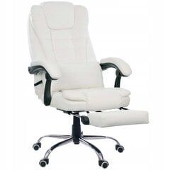 Biroja krēsls Giosedio FBK02, balts, ar kāju balstu cena un informācija | Biroja krēsli | 220.lv