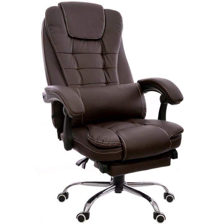 Biroja krēsls Giosedio FBK03, brūns, ar kāju balstu cena un informācija | Biroja krēsli | 220.lv