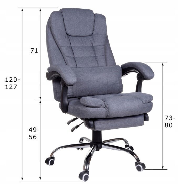 Biroja krēsls Giosedio FBR011, pelēks, ar kāju balstu cena un informācija | Biroja krēsli | 220.lv