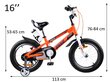 Bērnu velosipēds , oranžs, RoyalBaby Space No.1 16 cena un informācija | Trīsriteņi | 220.lv