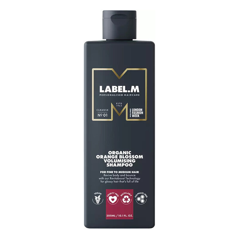 Apjomu piešķirošs matu šampūns Label.m Organic Orange Blossom, 300 ml cena un informācija | Šampūni | 220.lv