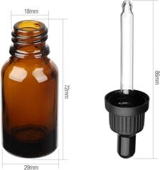 Stikla pudelītes ar pipeti Apothart, 20 ml, brūnas, 6 gab. cena un informācija | Kosmētikas somas, spoguļi | 220.lv