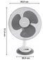 Balts galdauta ventilators ar oscilāciju un 3 režīmiem Zilner цена и информация | Ventilatori | 220.lv