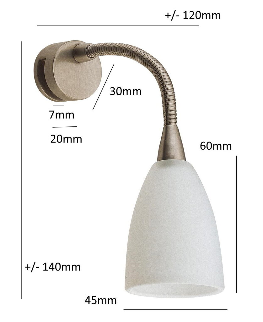 Spoguļa lampa G.LUX M02 ar LED lampu cena un informācija | Sienas lampas | 220.lv