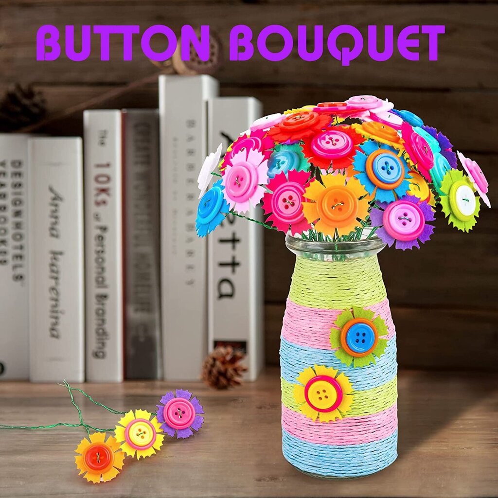 Radošais komplekts DIY Button Bouquet Flowers cena un informācija | Attīstošās rotaļlietas | 220.lv