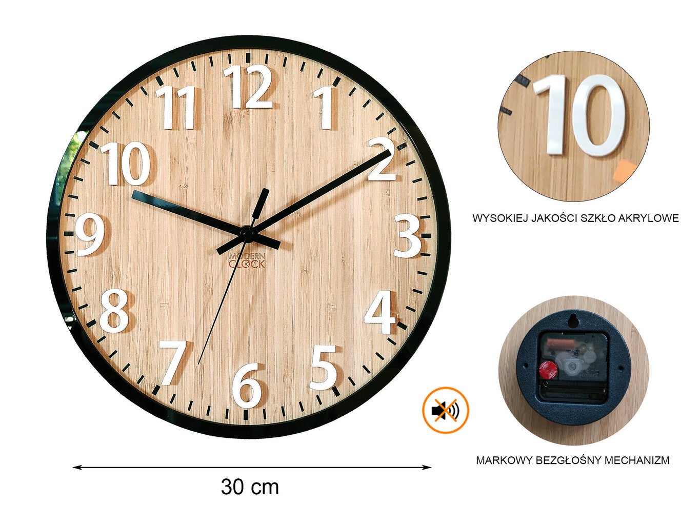 Sienas pulkstenis Bamboo Loft Diana цена и информация | Pulksteņi | 220.lv