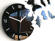 Sienas pulkstenis Butterfly3dBlack цена и информация | Pulksteņi | 220.lv