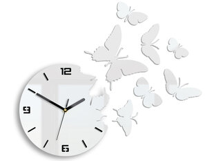Sienas pulkstenis Butterfly3dWhite cena un informācija | Pulksteņi | 220.lv