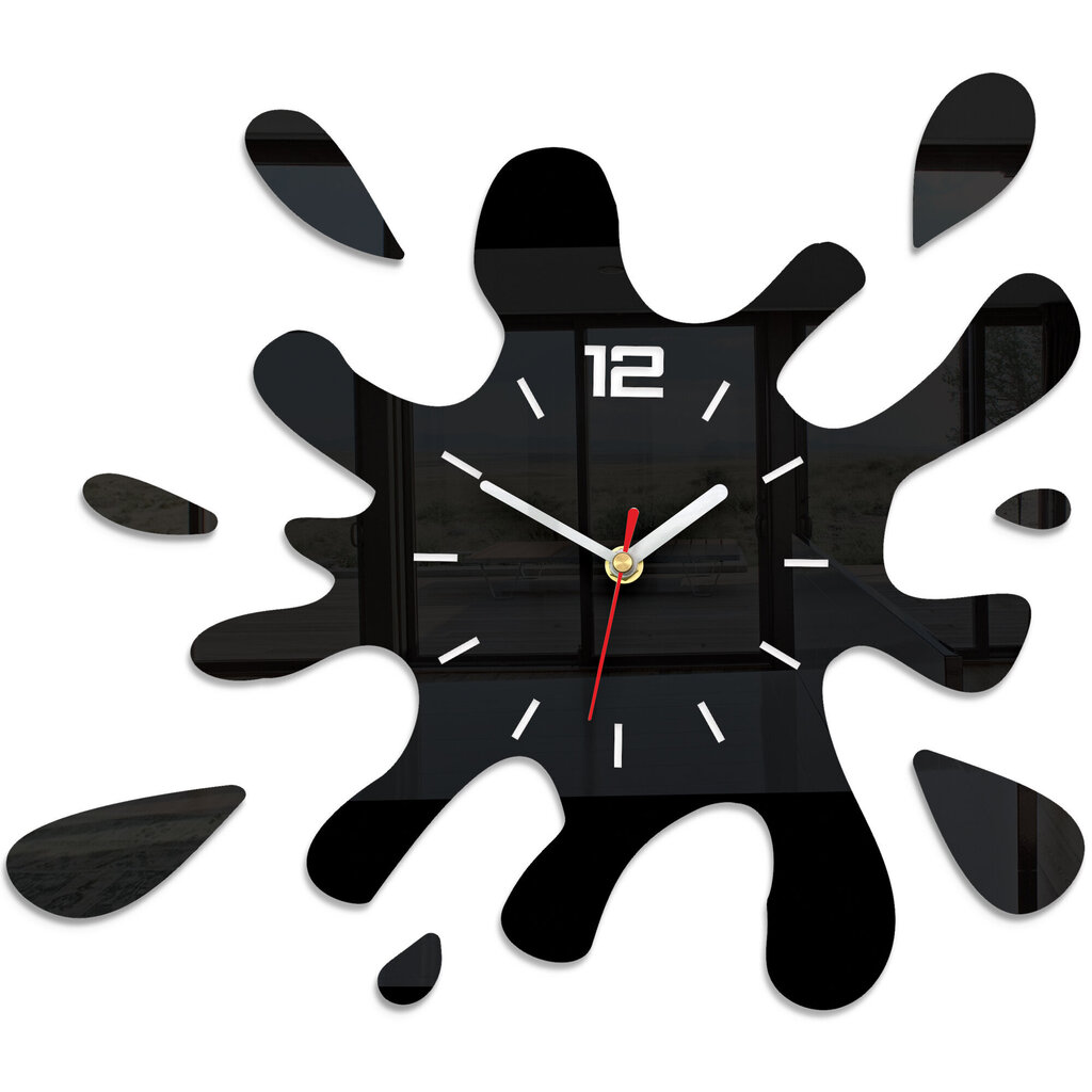 Sienas pulkstenis Kleks Black Ultra Quiet cena un informācija | Pulksteņi | 220.lv