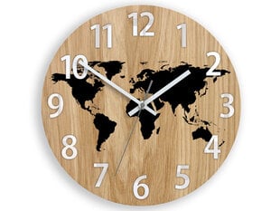 Sienas pulkstenis MapaWoodCyfryBlack цена и информация | Часы | 220.lv