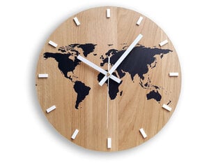 Sienas pulkstenis Pasaules karte цена и информация | Часы | 220.lv