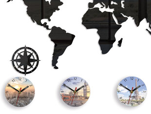 Sienas pulkstenis Pasaules karte cena un informācija | Pulksteņi | 220.lv