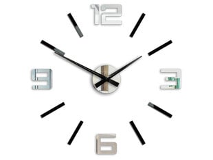 Sienas pulkstenis SilverBlack&Mirror цена и информация | Часы | 220.lv