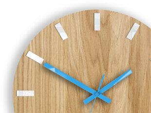 Sienas pulkstenis SimpleWoodWhiteBlue cena un informācija | Pulksteņi | 220.lv
