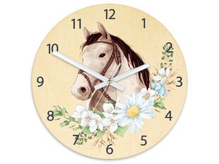 Bērnu sienas pulkstenis balts zirgs cena un informācija | Pulksteņi | 220.lv