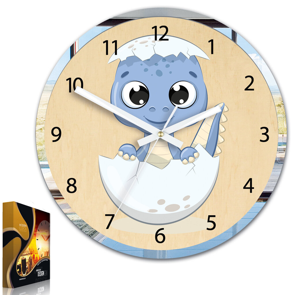 Bērnu sienas pulkstenis Dino cena un informācija | Pulksteņi | 220.lv