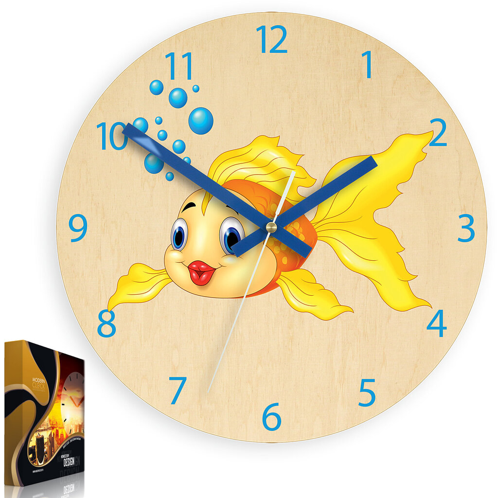 Bērnu sienas pulkstenis Fish cena un informācija | Pulksteņi | 220.lv