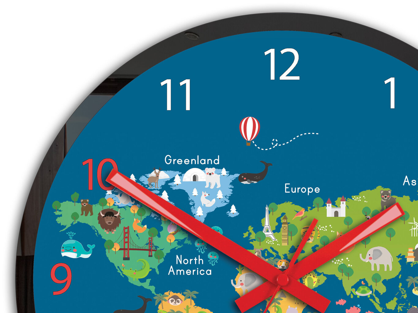 Bērnu sienas pulkstenis MapForkids cena un informācija | Pulksteņi | 220.lv