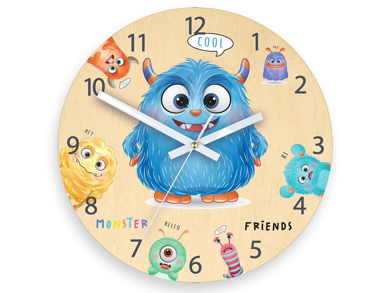 Bērnu sienas pulkstenis Monstri cena un informācija | Pulksteņi | 220.lv
